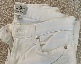 J. Crew Toothpick White Jeans. Size 26. 
