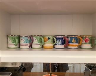 Solimene Vietri Coffee Mugs. Two sets of 12 mugs. 