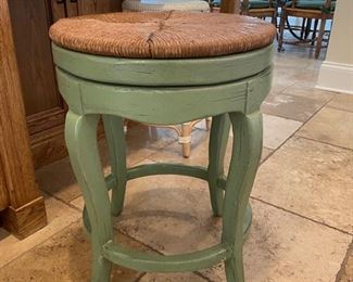 AVAILABLE FOR PRESALE! ($700 + 20% MARKUP) Set of 4 Martin Wood Counter Stools. Measures 24" H x 18" D