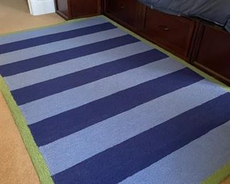Pottery Barn Boy's Rugby Stripe Rug. Measures 5' x 8.'