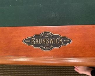 AVAILABLE FOR PRESALE! ($2,000 + 20% Presale Markup) Brunswick Ashbee Mahogany Pool Table. Measures 8' 2" long. Photo 2 of 3
