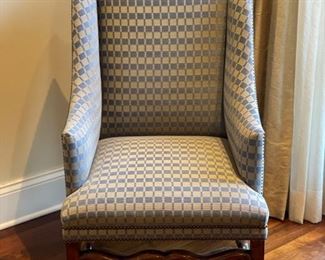 AVAILABLE FOR PRESALE!($1,200 Each + 20% Markup) Formations arm chair - 2 available. Jim Thompson squares fabric. Photo 1 of 2
