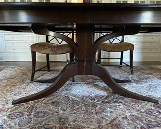 AVAILABLE FOR PRESALE! ($4,000 + 20% MARKUP) Holly Hunt Pickwick Extension Dining Table. Mahogany 84" L x 54" W with 2 18" x 54" leaves. Full extension 120" L. Photo 3 of 3