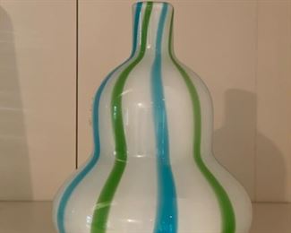 Blue & Green Hourglass Vase.