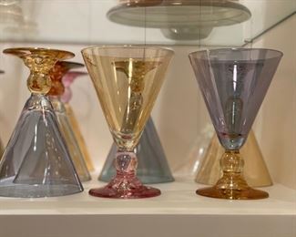Colored Glassware Water Glasses. 