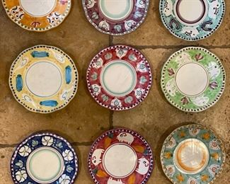 Solimene Vietri Dinnerware. Two sets of 12 dinner plates, 3 sets of 12 salad plates, 1 set of 12 bowls, 1 set of 8 bowls. Photo 1 of 3