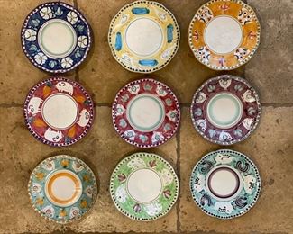 Solimene Vietri Dinnerware. Two sets of 12 dinner plates, 3 sets of 12 salad plates, 1 set of 12 bowls, 1 set of 8 bowls. Photo 2 of 3