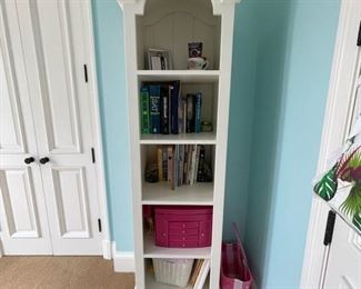 Land of Nod white bookshelf. 