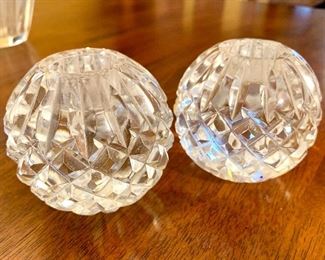 $28.00 Pair of crystal taper candle holders. 3W 3H