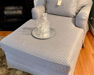 $1200.00 Custom upholstered chaise lounge, 37W 63D 34H.