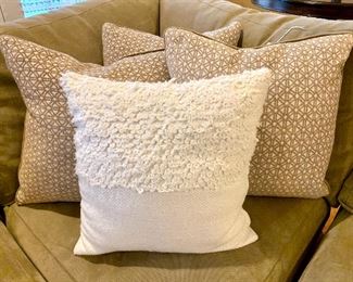 $12.00 each, assorted throw pillows in good condition.