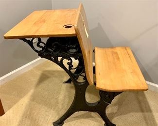 Side view of school desk.