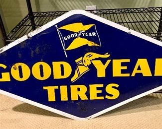 $60.00 Vintage Good Year Tire sign, 40W 21.5H
