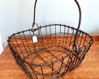 $40 Wire basket with wood handle
