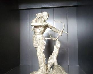 Franklin Mint Jim Ponter Western Heritage Museum Sioux Hunter Sculpture