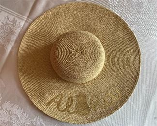 #1333C  Wide brimmed straw beach hat  $5