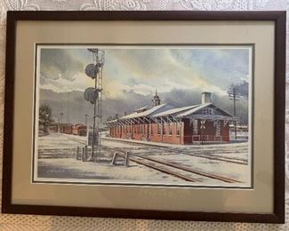 #1335C Decatur, Alabama train depot print by J.Hinkle 19“ x 26“ $75