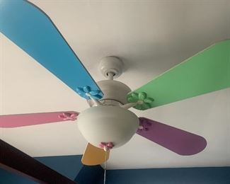#1131A  colorful ceiling fan, great for kid’s room $55
