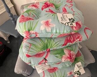 4 brand new flamingo outdoor cushions