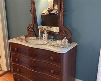 Marbletop Empire Dresser descended in Family from Lucy Young Banks and used at White Arches home in Columbus.