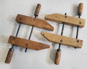 (2) Woodworking Wooden Clamps