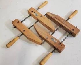 (2) Woodworking Wooden Clamps