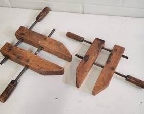 (2) Woodworking Wooden Clamps