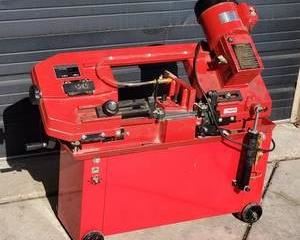 Metal Cutting Band Saw on Rollers