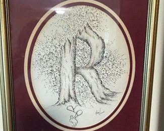 "R" print signed and framed!