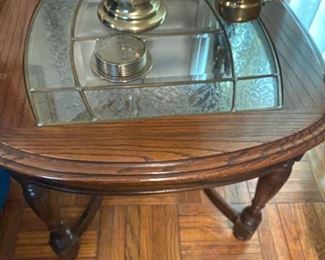 Great side table with glass insets!