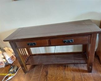 Mission Style Sofa Table with 2 Drawers - Matches Lot #4018