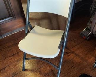 (6) White Plastic Folding Chairs