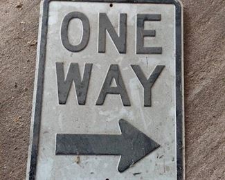 Pressed Sign - One Way