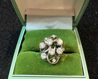 504 Vintage 14K  Diamond Cocktail Ring