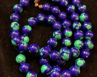 509 Arctic Opal Azurite  Malachite Necklace