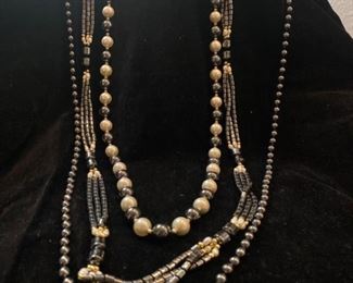 516 Judie Ingram Hematite Beaded Necklace and Others
