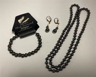 019 Hematite Necklace, Bracelet and Earrings