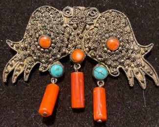 118 Unique Chinese Filagree Owl Pin