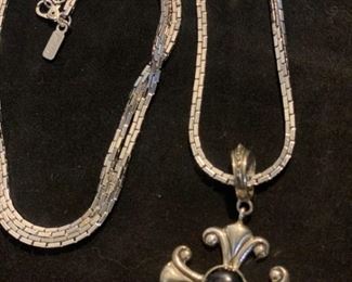 124 Sterling  Onyx Pendant