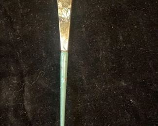 518 Vintage Abalone Inlay Button Hook