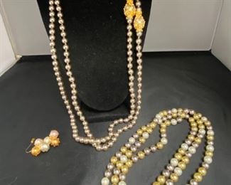 009 Costume Pearl Necklaces and Earrings