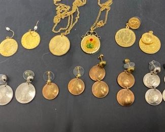 18 Coin Earrings and Necklaces