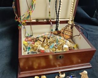 065 Jewelry Box Full of Costume Jewelry