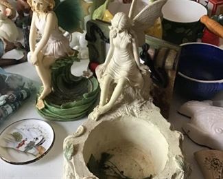 Whimsical garden decor. Miscellaneous planters. 