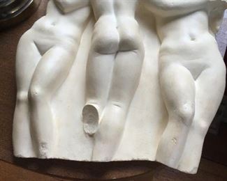 Cast plaster with label on back. Will add info soon..