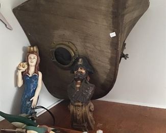 Original very old boat hull. Old Portholes were added. Approximately 4’-5’. 