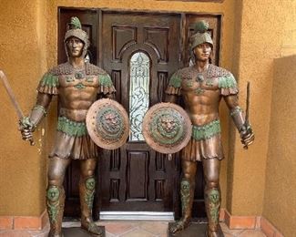 Bronze Guardian statues 
