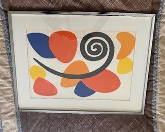 Alexander Calder- Derriere Le Miroir Framed poster/lithograph unsigned. Measures 28”W x 21”H