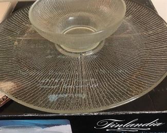 serving platter and dip set 