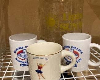 Kilgore Rangerette mugs (The Kilgore College Rangerettes were founded by Gussie Nell Davis, a physical education instructor from Farmersville, Texas who had previously taken an all-girl's group called the "Flaming Flashes" from being a simple high school pep-squad to an elaborately performing drum and bugle corps in Greenville, Texas. In 1939, Davis was hired away from Greenville High School by the Kilgore College Dean, Dr. B.E. Masters.)